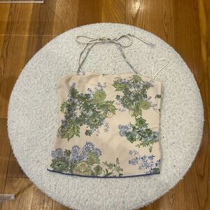 Edikted Cream Floral Halter Top